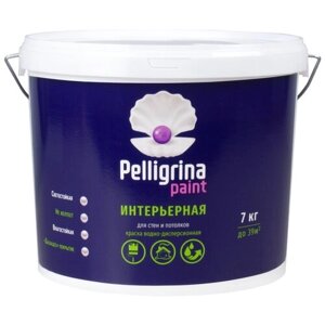 Краска интерьерная для стен и потолков Pelligrina Paint, акриловая, белоснежная, 7 кг