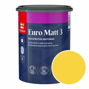 Краска интерьерная Tikkurila Euro Matt 3 RAL 1018 (Цинково-желтый - Zinc yellow) 0,9 л