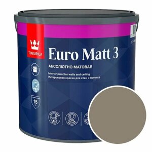Краска интерьерная Tikkurila Euro Matt 3 RAL 7002 (Оливково-серый - Olive grey) 2,7 л