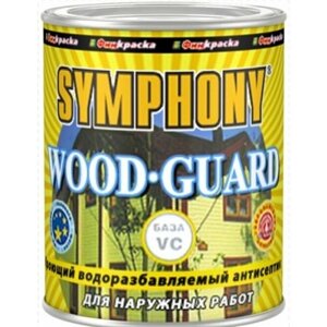 Краска кроющая для деревянных фасадная, Symphony Wood Guard колерованная.