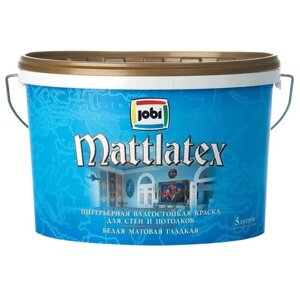 Краска латексная Jobi Mattlatex О4 матовая белый 5 кг