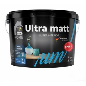 Краска моющаяся Dufa Home Ultra matt база 3 бесцветная 2,5 л
