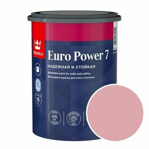 Краска моющаяся Tikkurila Euro Power 7 RAL 3015 (Светло-розовый - Light pink) 0,9 л