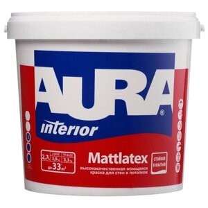 Краска водно-дисперсионная Aura Interior Mattlatex моющаяся белая основа А 2,7 л