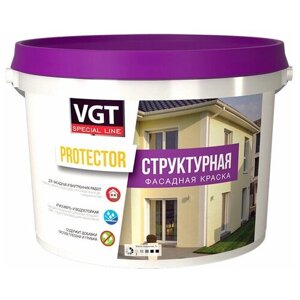 Краска водно-дисперсионная VGT Protector матовая белый 7 кг