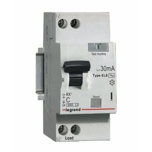 Legrand RX3 Автоматический выключатель дифференциального тока 30мА 25А 1П+Н AC (арт. 419401)