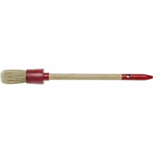 Малярная кисть STAYER UNIVERSAL, 25 мм, пластмассовый корпус, светлая натуральная щетина, деревянная ручка, все виды ЛКМ, круглая кисть (0141-25)