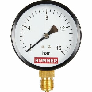 Манометр радиальный 100 мм, 16 бар, 1/2" ROMMER (RIM-0010-101615)