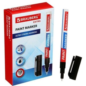 Маркер-краска (лаковый) 10 мм BRAU EXTRA, черный, улучш нитро-основа, алюм/корп 151960 12 шт