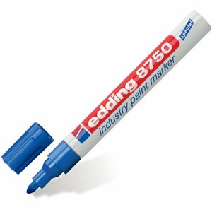 Маркер-краска лаковый (paint marker) EDDING "8750", синий, 2-4 мм, круглый наконечник, алюминиевый корпус, E-8750/3 упаковка 2 шт.