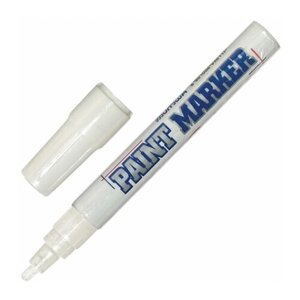 Маркер-краска лаковый (paint marker) MUNHWA, комплект 9 шт 4 мм, белый, нитро-основа, алюминиевый корпус, PM-05