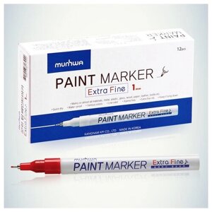 Маркер-краска MunHwa "Extra Fine Paint Marker" красная, 1 мм, нитро-основа (12 штук)