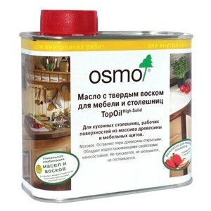 Масло Osmo с твердым воском для мебели и столешниц TopOil, 3037 Белое, 0,5 л
