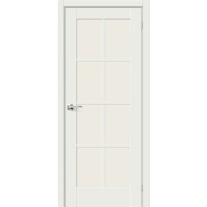 Межкомнатная дверь Браво Прима-11.1 White Matt/Magic Fog, Со стеклом / 700x2000 / Комплект