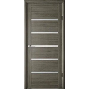 Межкомнатная дверь (дверное полотно) Albero Вена Эко-Шпон / Серый кедр / Стекло мателюкс 80х200