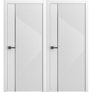 Межкомнатная дверь Ульяновская Велла эмаль белая, черный молдинг (900х2000, Белый)