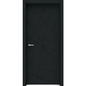 Межкомнатная дверь ВДК Emalit Паутинка, Цвет темный бетон, 700x2000 мм (комплект: полотно + коробочный брус + наличники)