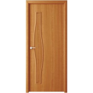 Межкомнатная дверь ВДК Волна ДГ, Цвет миланский орех, 700x2000 мм (комплект: полотно + коробочный брус + наличники)