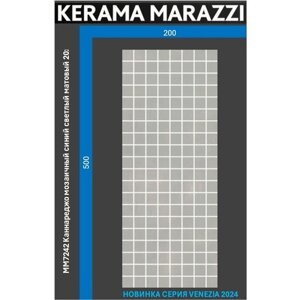 MM7242 Каннареджо мозаичный синий светлый матовый 20x50x0,8 керам. декор Цена за 1шт.