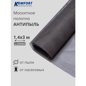 Москитная сетка Антипыль Москитное полотно серое 1,4*3 м