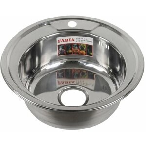 Мойка для кухни врезная FABIA нержавейка круглая D-49 см толщина 0,8 + сифон с переливом
