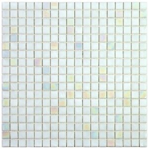 Мозаика Alma MIX15-WH119-Gliese из глянцевого цветного стекла размер 29.5х29.5 см чип 15x15 мм толщ. 4 мм площадь 0.087 м2 на сетке