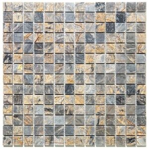 Мозаика из мрамора Natural Mosaic 7M024-20P серый квадрат глянцевый