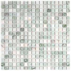 Мозаика из натурального камня Natural Mosaic 7M070-15P зеленый светлый квадрат глянцевый