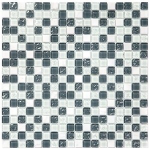 Мозаика из стекло мрамор Natural Mosaic 4PST-009 серый квадрат