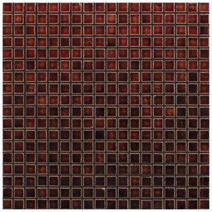 Мозаика Skalini MRC-CARAMEL-1 из глянцево-матового (микс) мрамора размер 30х30 см чип 15x15 мм толщ. 10 мм площадь 0.09 м2 на сетке