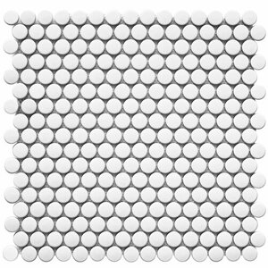 Мозаика Starmosaic Shapes Penny Round White Matt 30,9x31,5 (цена за 1 шт)