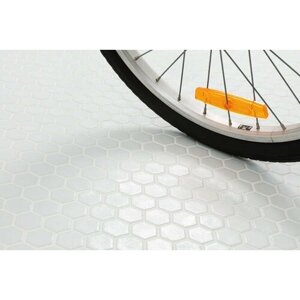Мозаика стеклянная для бассейна на сетке чип 35x35 Hexagon 100 Vidrepur 317х307/4, упаковка 10 листов / 0.87 кв. м