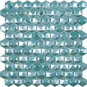 Мозаика vidrepur hexagon diamond 370D turquoise 30,7x31,7 (цена за 0.097 м2)