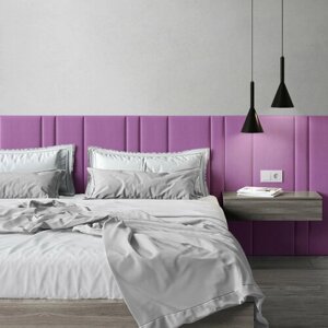 Мягкая стеновая панель "Berg decor" 80х30х3см велюр фиолетовый (2 шт)