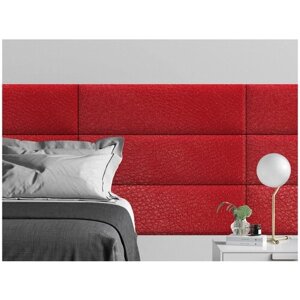 Мягкое изголовье кровати Eco Leather Red 30х100 см 1 шт.