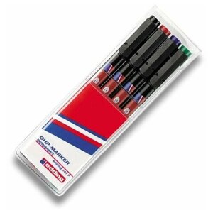 Набор маркеров для пленок и глянцевых поверхностей Edding E-141 F/4 4 цвета, толщина линии 0.6 мм