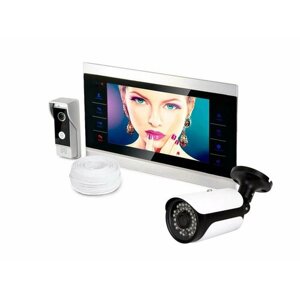 Набор: видеодомофон HDcom S-104 и уличная камера KDM-6215G - запись по движению с любой из камер - домофоны для квартиры
