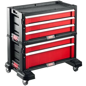 Набор ящиков KETER 5 Drawers tool chest set 17199301, 59.9x37.8x59.9 см, черный/красный, 5 шт.