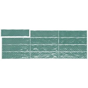 Настенная плитка El Barco Music Verde Decor (12 видов рельефов, 12 рисунка) 7,5х30 см (78800490) (0.5 м2)
