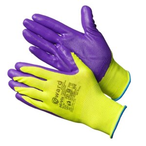 Нейлоновые перчатки с нитриловым покрытием Hi-Viz
