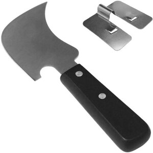Нож месяцевидный для обрезки грата сварного шва линолеума в комплекте с направляющей