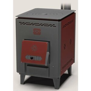 Отопительная печь БАТЫР-150 Теплодар (Серый/Красный/Черный, 78 кг)