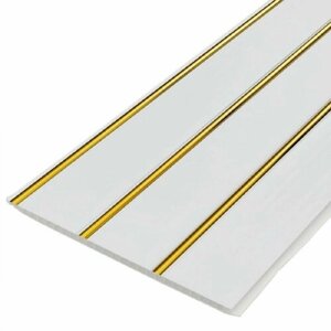 Панель ПВХ потолочная ( комплект:3шт*1000мм) белый глянец/золото (для ванной, туалета, лоджии)