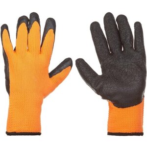 Перчатки полиэстеровые с латексным обливом Hesler черно-оранжевые 10 (L)
