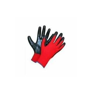 Перчатки рабочие нейлоновые латексные, красно-черные, 2 упаковки