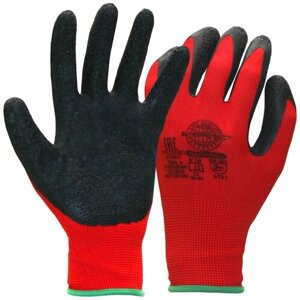 Перчатки Safeprotect НейпЛат (нейлон+латекс. красный с черным)