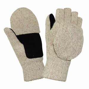 Перчатки-варежки защитные айсер шерстяные спилковая накладка утеп Тинсулейт, 1146276