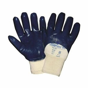 Перчатки защитные Diggerman РЧ хлопковые с нитрильным покрытием синие размер 9 L, 1450383
