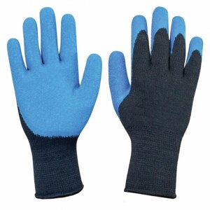 Перчатки защитные хлопково-полиэфирные, утепленные, покрытие латексное, 10 класс, размер 10, 1 пара (ct32wl чер)