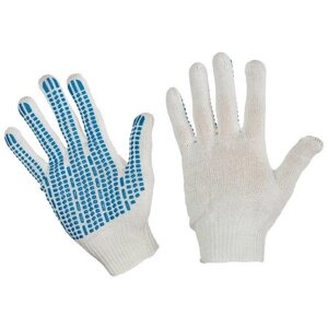 Перчатки защитные трикотажные с ПВХ Протектор 4 нити 42г 10класс 10пар/уп 678208 х/б